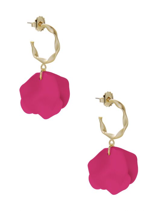 Zenzii - Matte Resin Petal Drop Earring: Hot Pink - Shorely Chic Boutique
