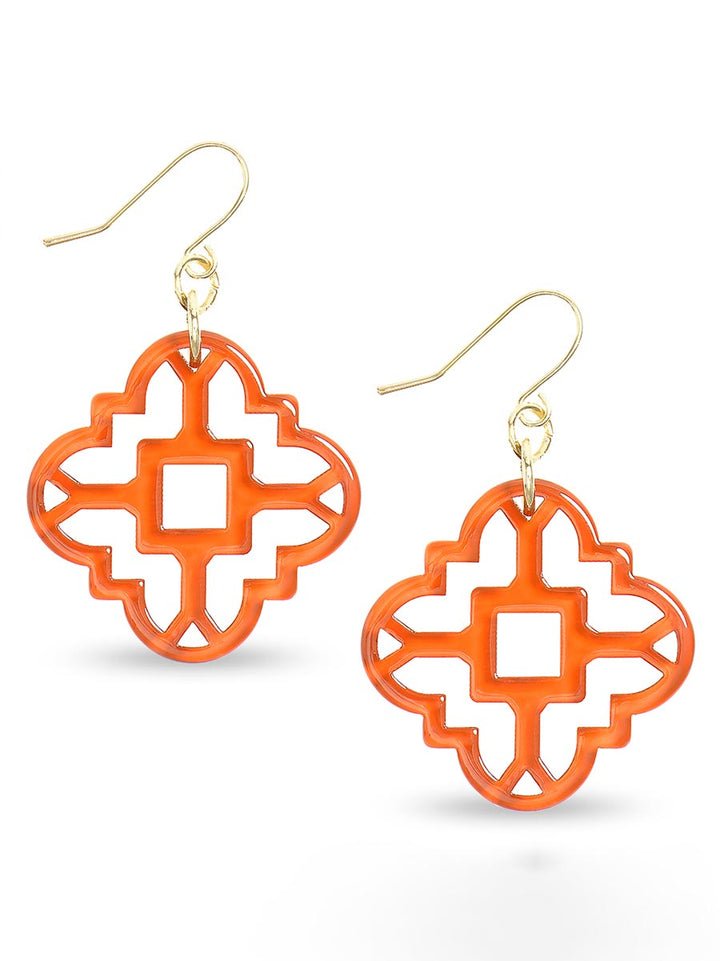 Zenzii - Mosaic Tile Earring: Bright Orange - Shorely Chic Boutique