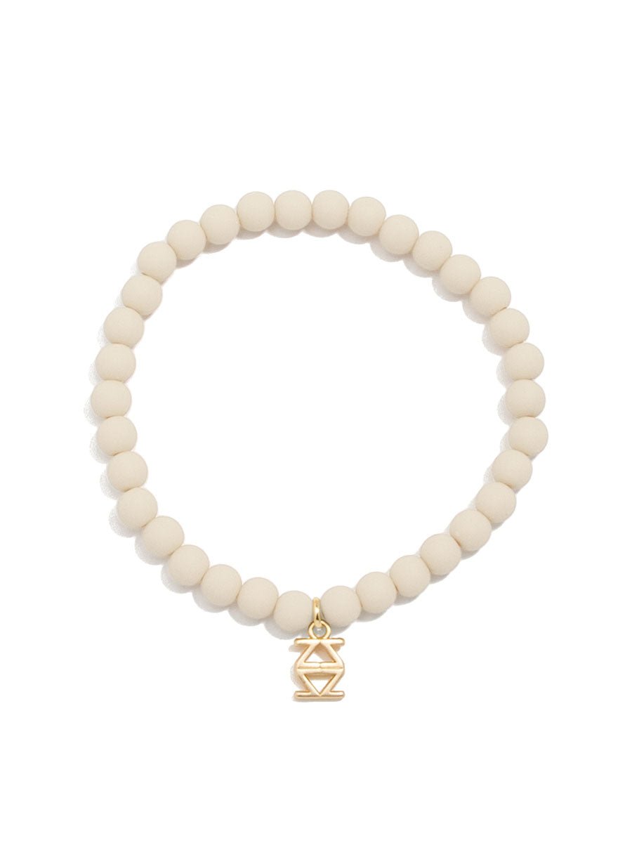 Zenzii - Small Matte Beaded Bracelet: Cream - Shorely Chic Boutique
